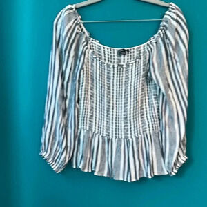 Smocked striped crop